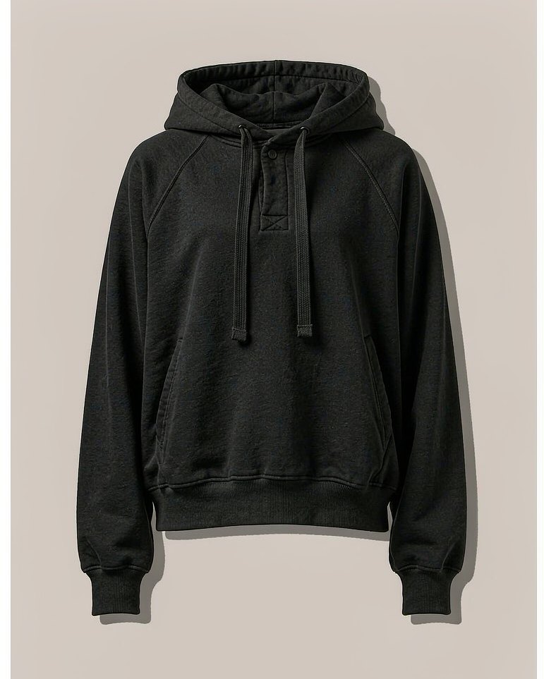 Heavy Hoodie in Washed Black